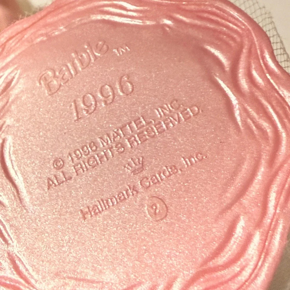 Hallmark Keepsake Barbie Ornaments 1996 1997 Vintage Mattel Set of 2 Pink Peach